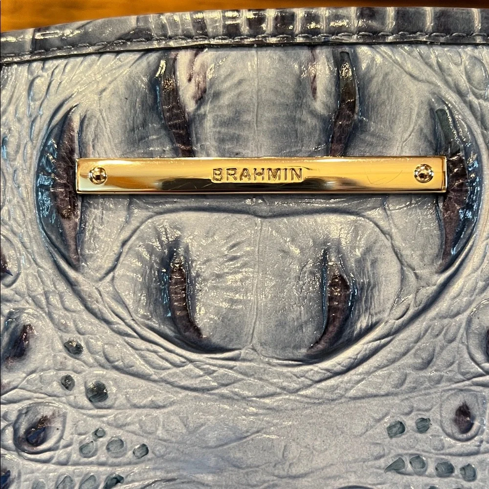 Brahmin Med. Asher Melbourne Embossed Leather Tote bag, denim blues - Picture 3 of 17